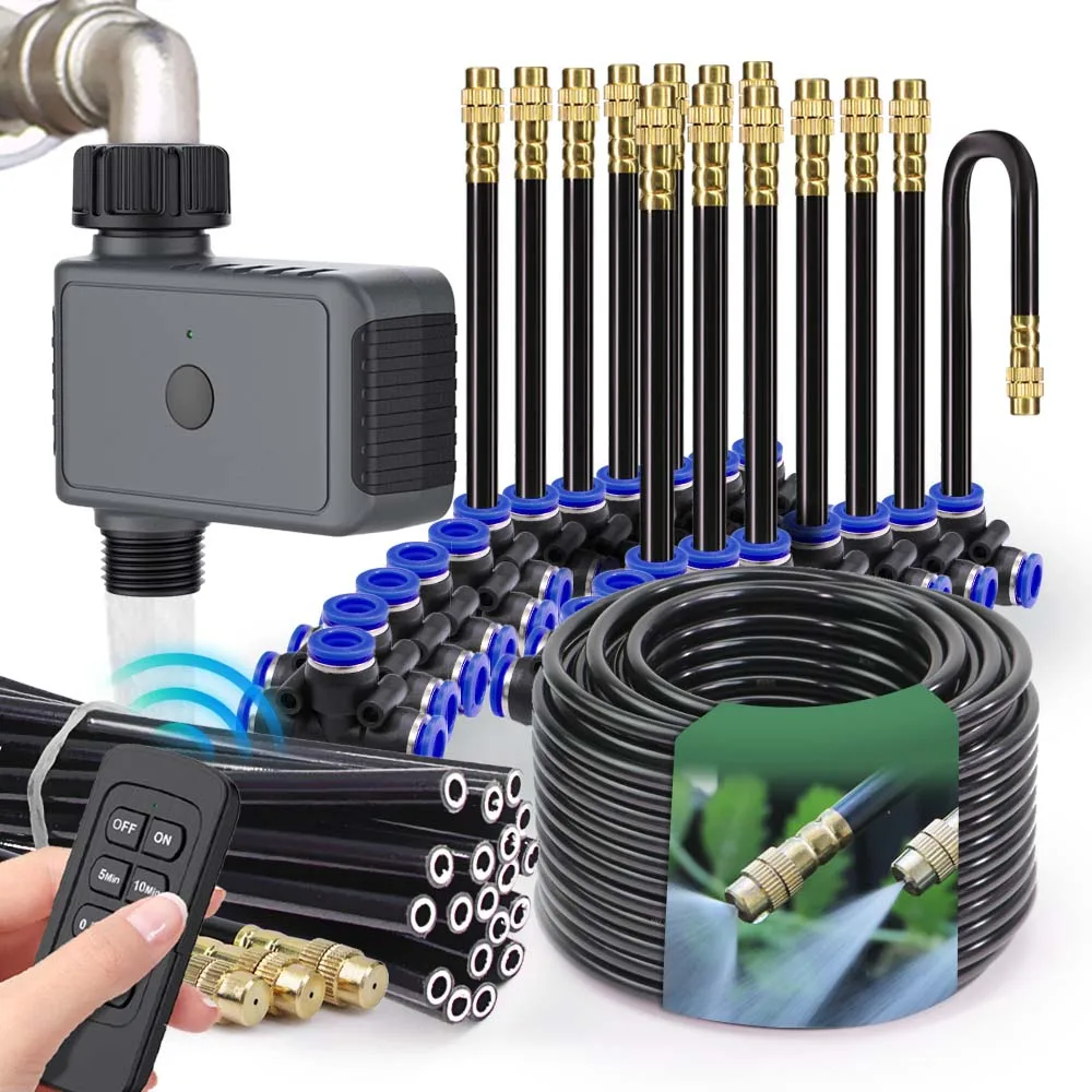 

Smart Remote Watering Timer Spray Kit Automatic Irrigation Program Quick Connection Flexible Nozzle Atomization Cooling System