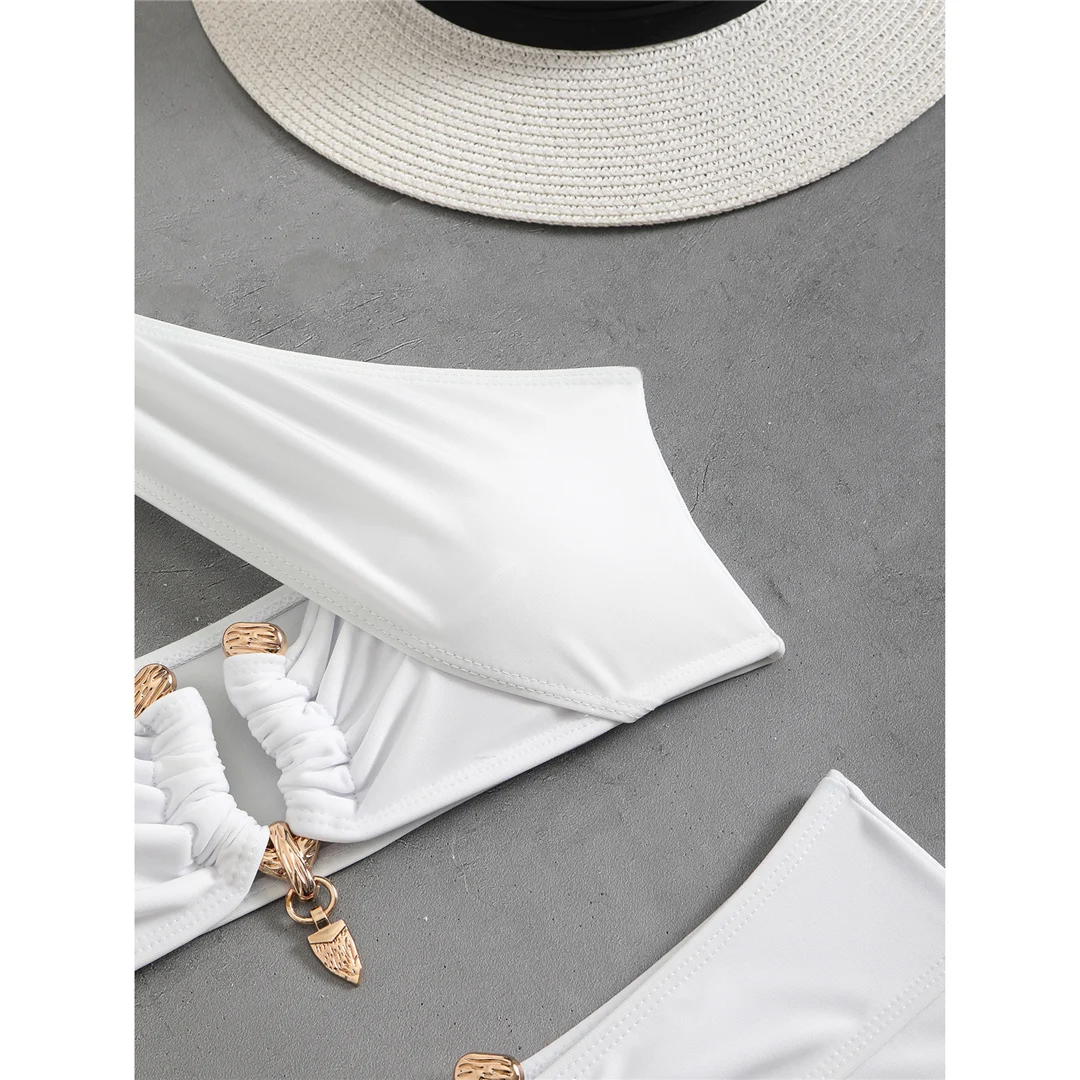 Neuer Neckholder-Bikini mit Cut-Outs und hoher Taille, Damen-Badeanzug, zweiteiliges Bikini-Set, gepolsterter Badeanzug, Badebekleidung, Schwimmbekleidung V6256B – Detail 24