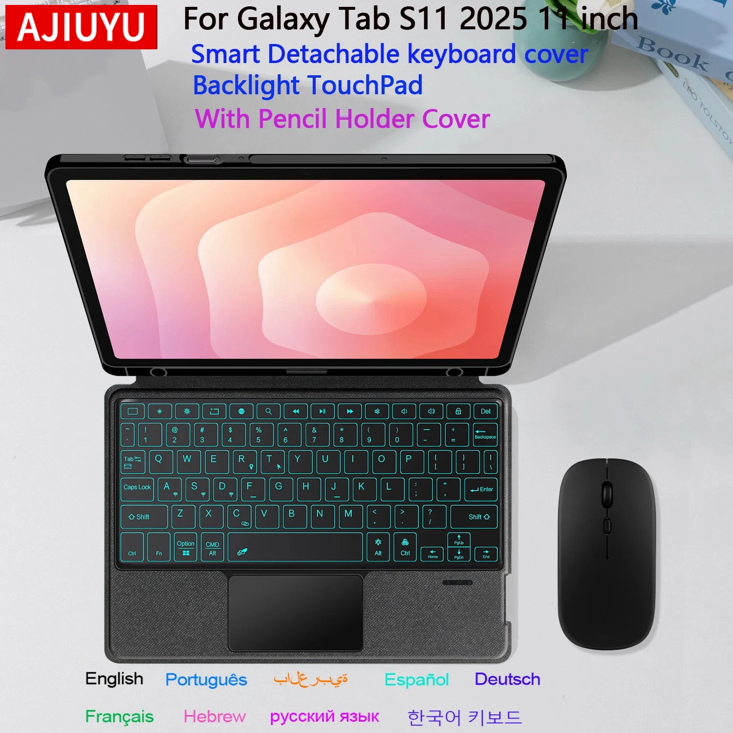 Backlight Magic Keyboard Case For Samsung Galaxy Tab S11 11 inch 2025 SM-X730 SM-X736 X736B Tablet Smart TouchPad Keyboard Cover