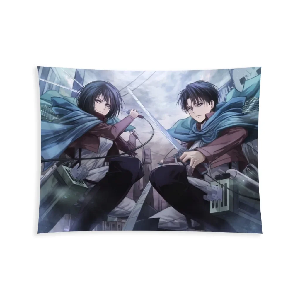 Levi Mikasa Bedroom Tapestry Attack On Titan SnK Levi Anime Background Hanging Blanket Room Arts Decor Ornaments Gobelin