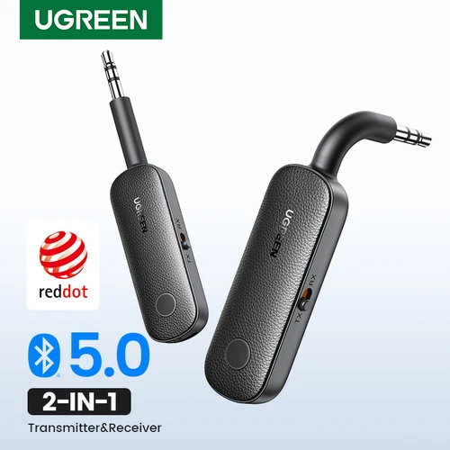 UGREEN-transmisor y receptor Bluetooth 2 en 1, adaptador inalámbrico AUX 5,0, 3,5mm, estéreo, para auriculares, TV, Audio de coche