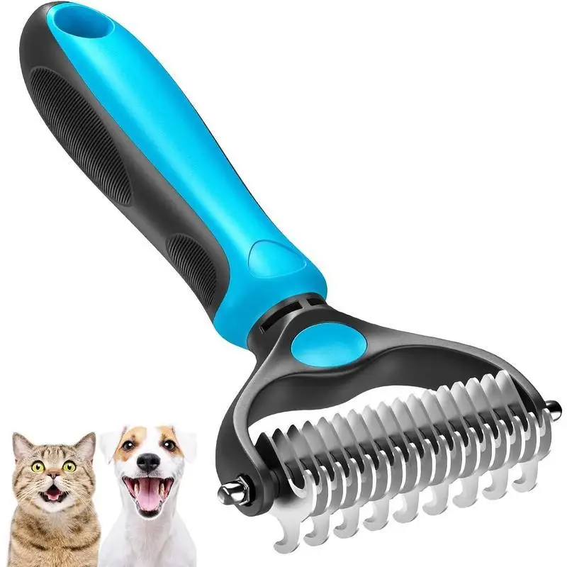 

Pet Grooming Brush & Rake Tool - Removes Mats, Tangles Dog Grooming Essential