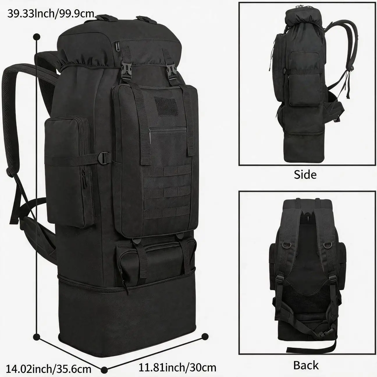 Pro Extra Large Capacity Hiking Backpack Outdoor Mountaineering Camping Bottom Expandable for School and Work