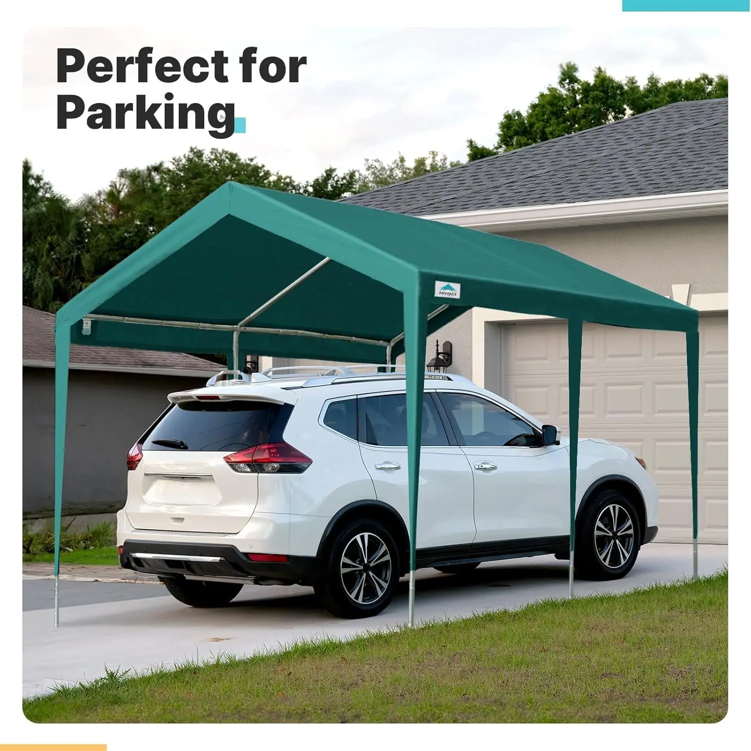 

ADVANCE OUTDOOR 10x20 Ft Heavy Duty Adjustable Carport Car Canopy Garage Boat Shelter Party Tent with Adjustable Height from 9.5