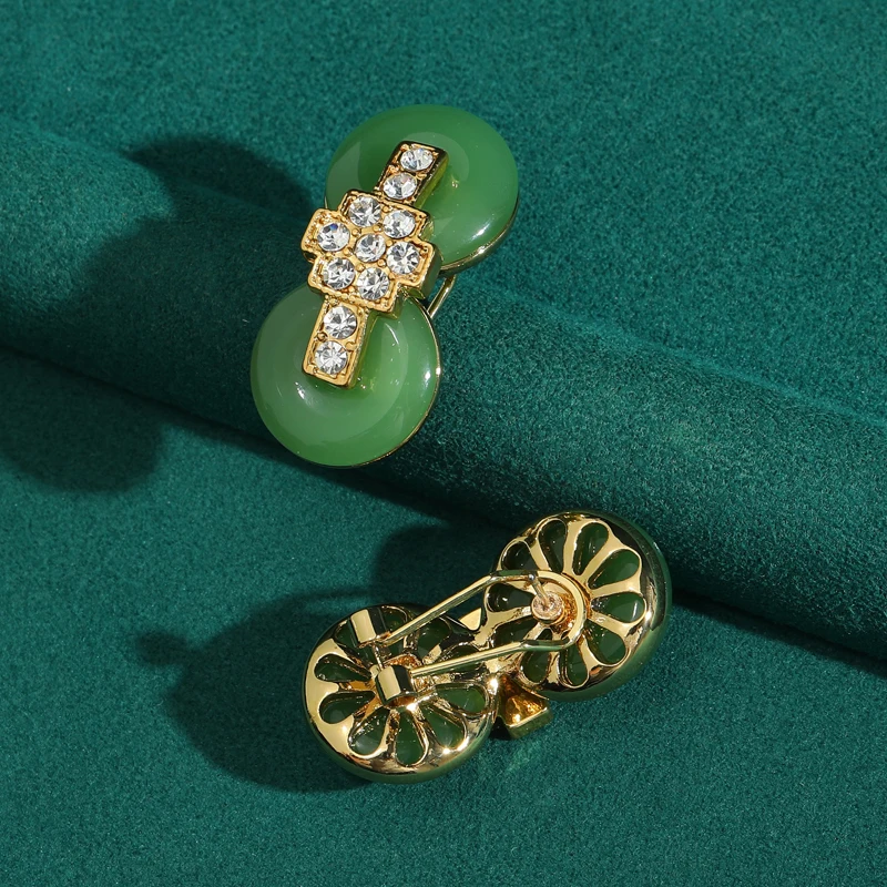Antique Luxury Jade Drop Earrings Up And Down Designer Chinese Tradition Ping An Knot Retro Style For Women 2025 Birthday Charm
