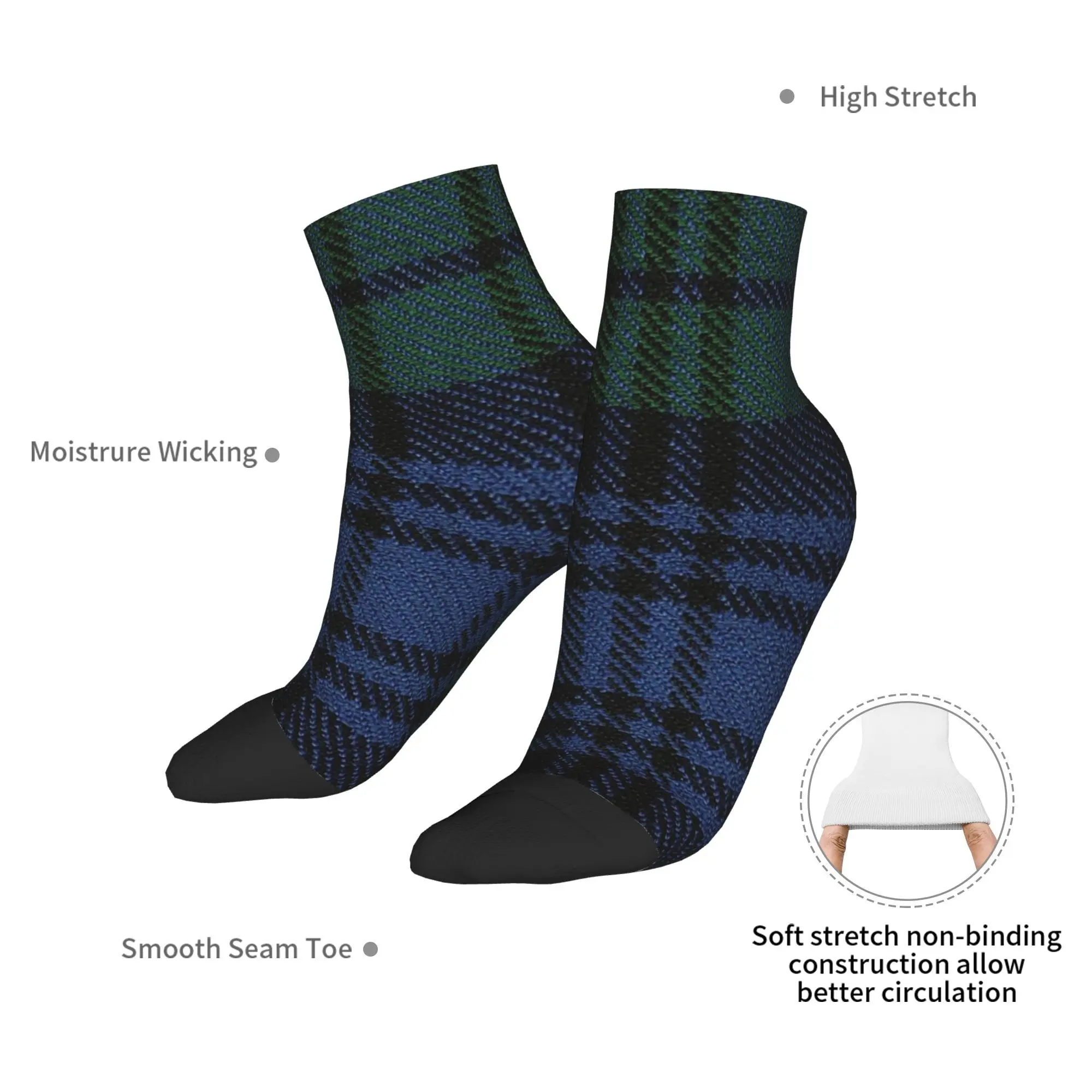 Black Watch Ancient  Original Scottish Tartan Socks Harajuku High Quality Stockings All Season Socks Accessories for Man Woman