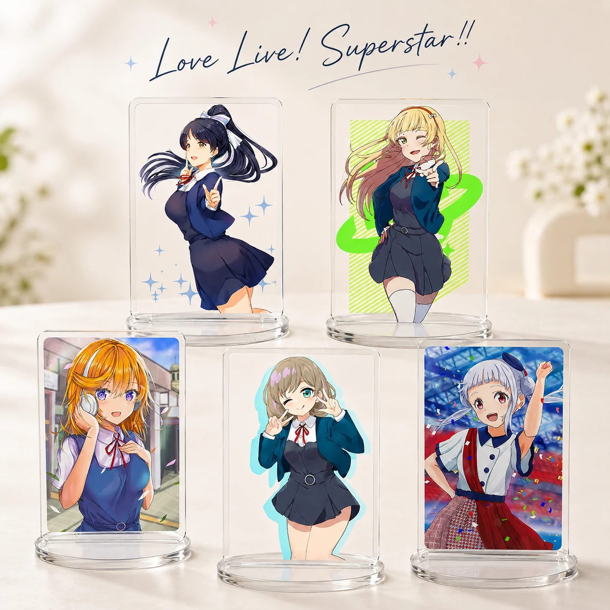 Love Live Superstar Acrylic Stand Model Plate Anime Character Desktop Ornament Collectible Display Decor Gift Keychain Choice