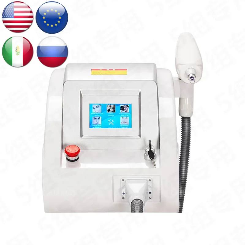 

ND-YAG Portable Tattoo Removal Machine Spot Freckle Remove Eyebrow Pigment Skin rejuve Device 1064 532 1320nm