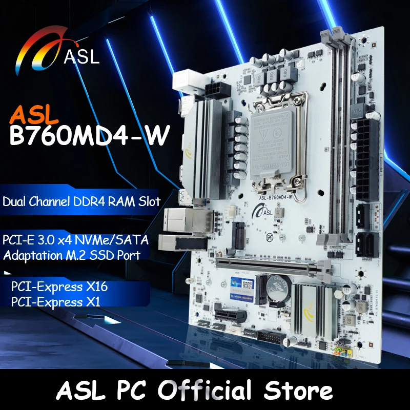 B760M D4 M-ATX LGA 1700 Motherboard Support Intel Core 12th 13th 14th Gen Processor DDR4 Dual Channel 64GB M.2 Slot PCI-E 4.0