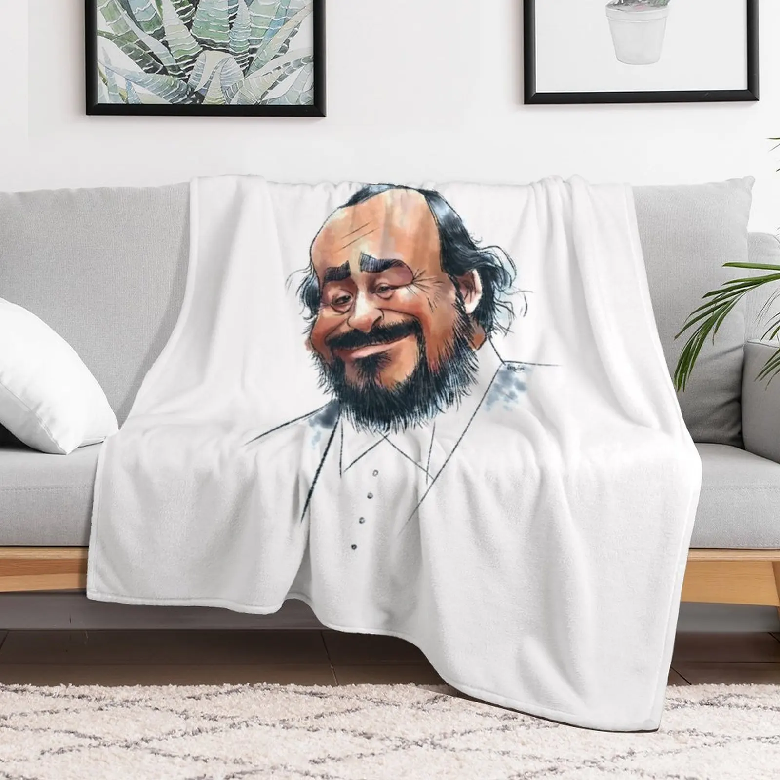 Opera Tenor Pavarotti Throw Blanket Nap For Decorative Sofa Blankets