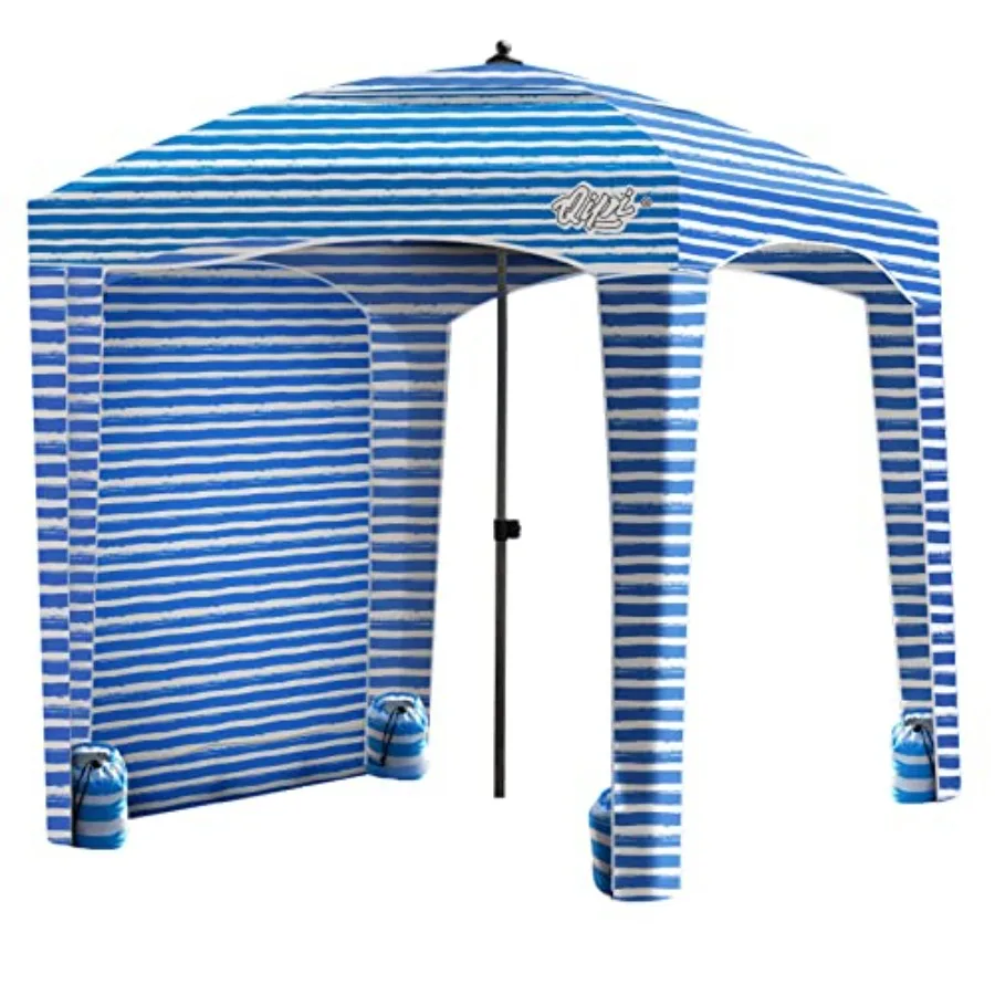 

Beach Cabana - Easy to Set Up Canopy Waterproof Portable 6' x 6' Beach Shelter Included Side Wall Shade with UPF 50+ UV Protect