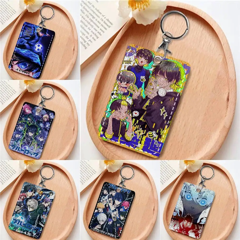 

Держатель для карт Anime BLUE LOCK Isagi Yoichi, подходит для кредитных карт, проездных билетов, мягкий кожаный прямоугольный брелок для ключей, защитный чехол