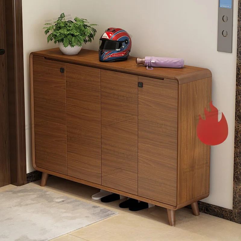 Wooden Storage Shoe Cabinets Balcony Custom Home Furniture Multilayer Indoor Shoe Cabinets Accept Vestibule Armario De Zapatos image 4