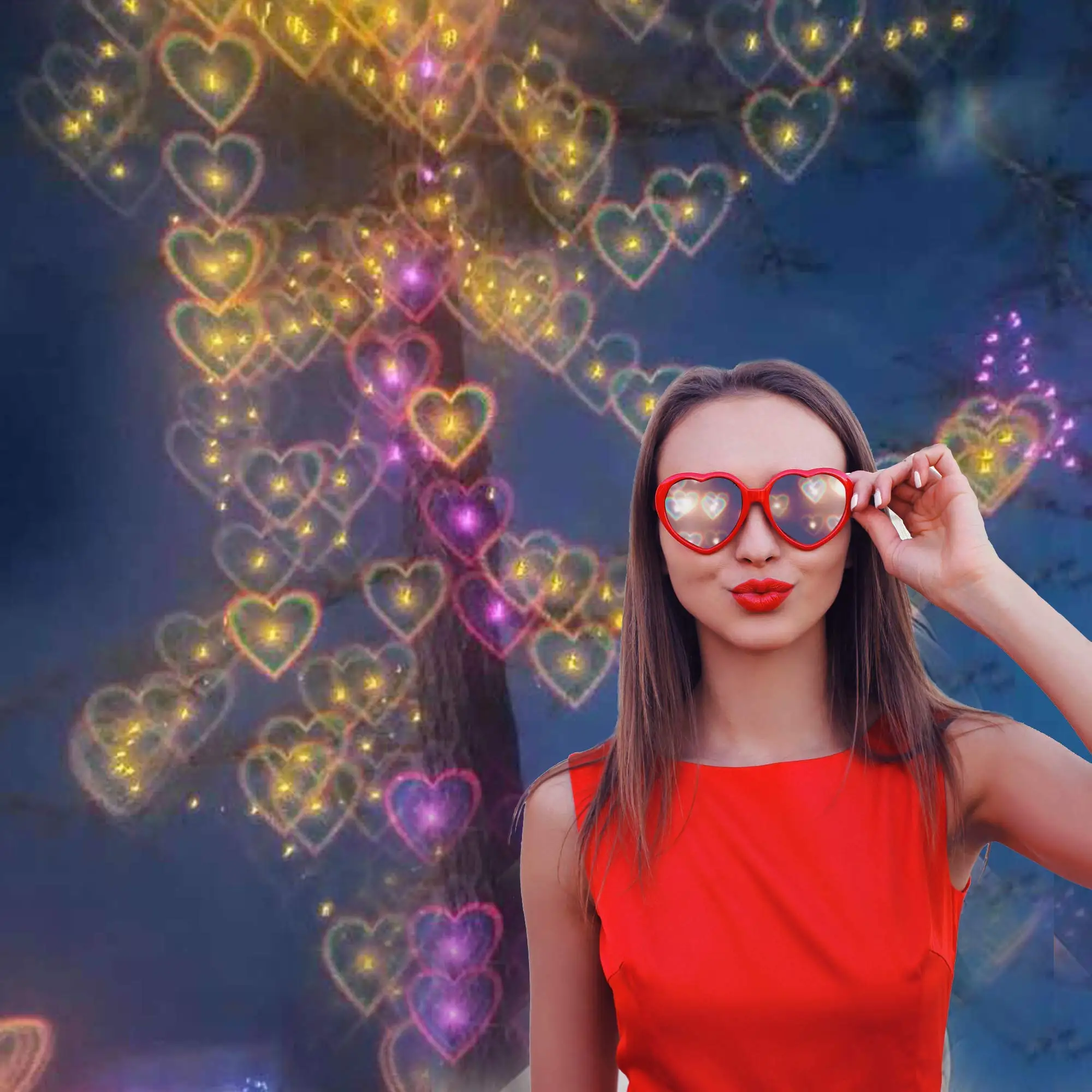 10-100PCS Heart Shaped Effects Glasses Love Diffraction Eyewear Light Diffraction Sunglasses Rave Party Wedding Party Fireworks
