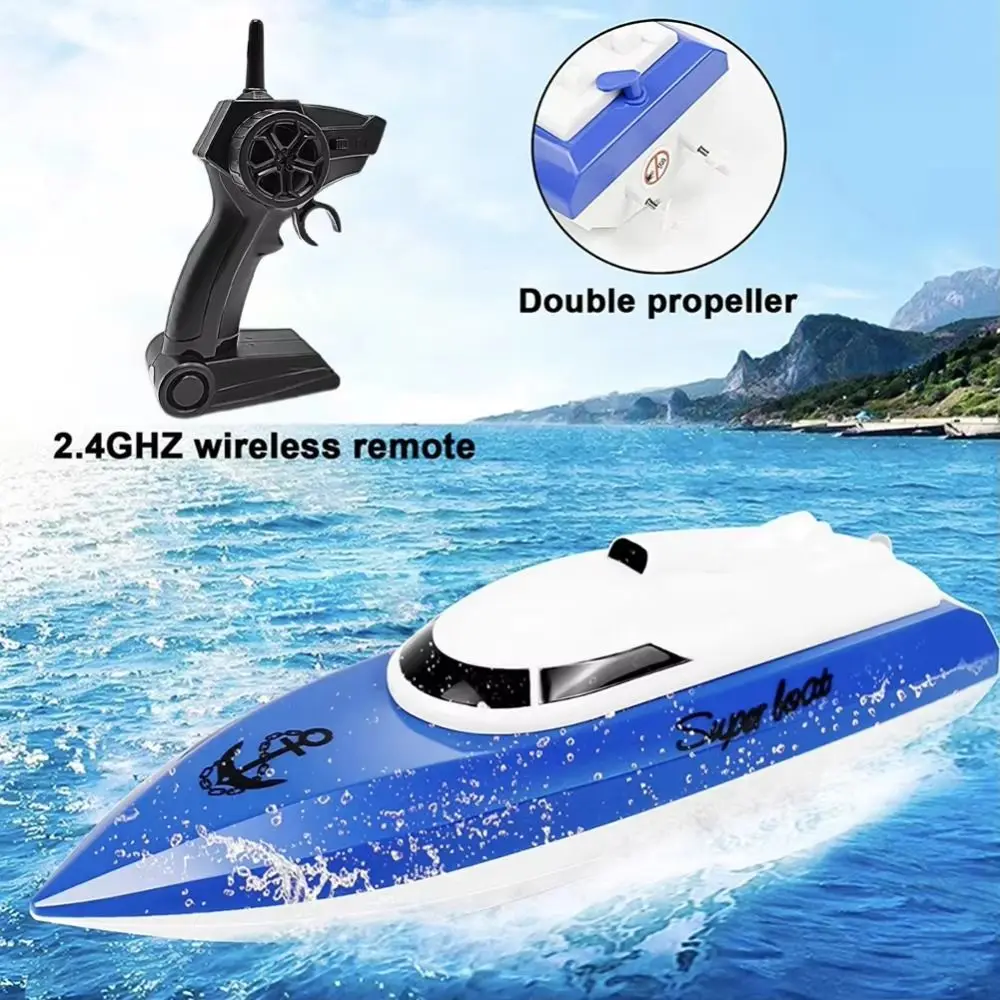 

Double Propeller Remote Control Boat Water Racer High Speed RC Speedboat Model Toys 2.4GHz Boat Electric Toys Childern Gift