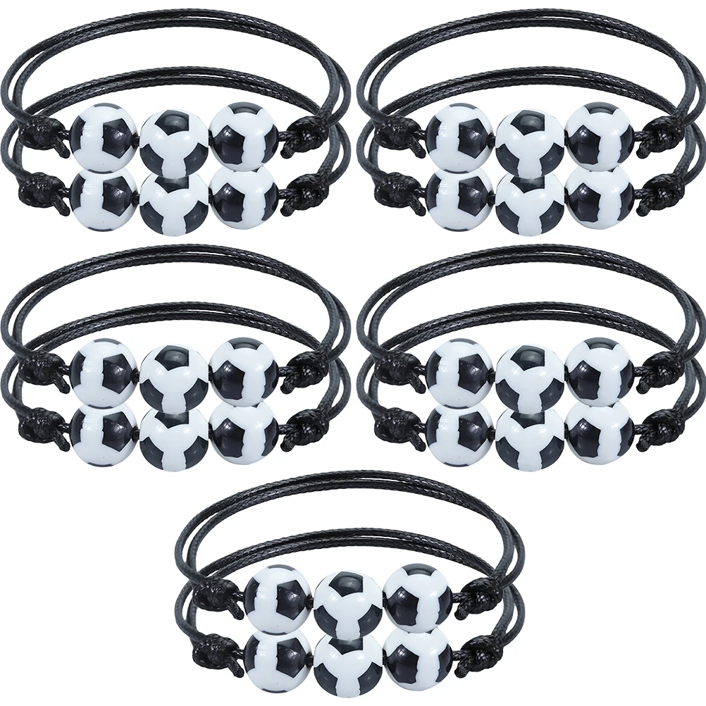 

10 Pcs Christmas Football Bracelet Fitness Sports Themed Wrist Nylon Charms for Girls