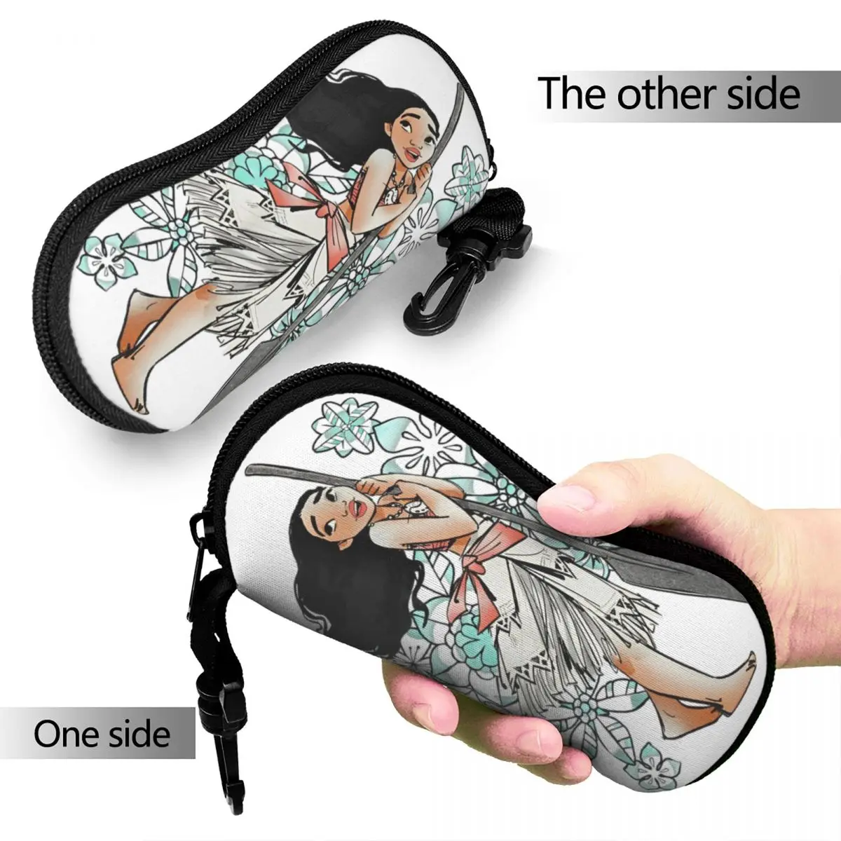 Moana Tropical Floral Line Art Voyager Portrait Glasses Case Convenient Box Eyewear Storage Box Office Eyewear Container