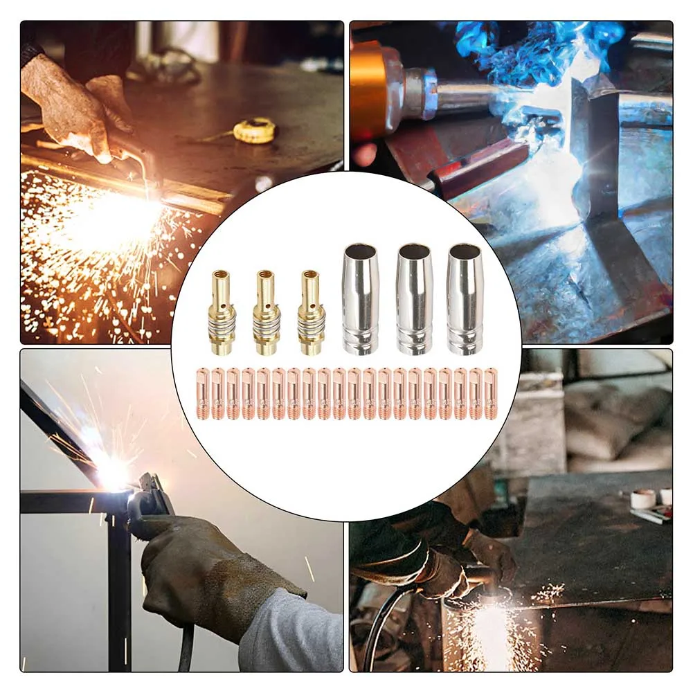26-Item Welding Accessories Kit for 15AK For MIG Welding Machines Featuring 1.2mm Tips Gas Nozzles and Diffusers