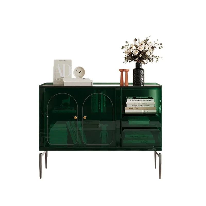 

Acrylic wine cabinet sofa living room decorative entrance glass simple side cabinet