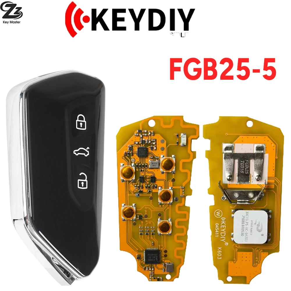 Zz KEYDIY FGB25-5/FGB08 5H0959753G/BK NBGFS1901S 433MHZ /5C/5DCHIP Smart Key voor VW Golf 8 Tiguan Passat Talagon MEB ID3 ID4 ID6