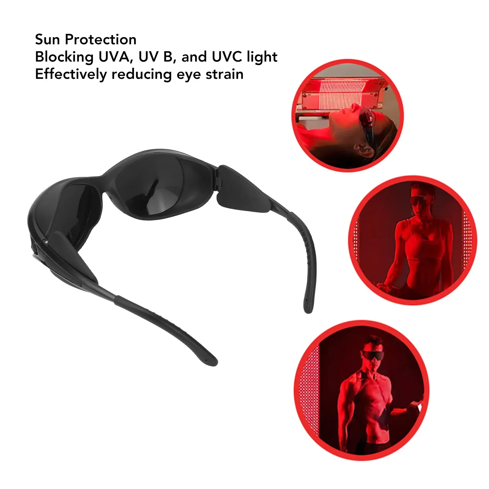 

1 Pcs Red Infrared Light Tanning Goggles Protective Glasses LED Eyes Protection Glasses UV Blocking IPL Laser Safety Glasses