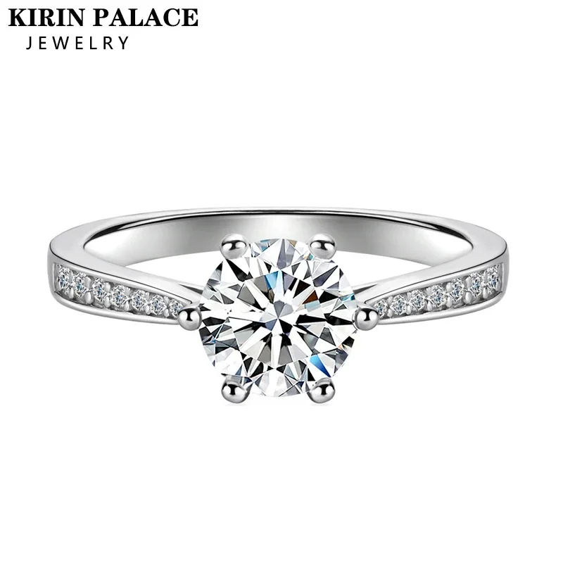 

1ct 1.5ct 2ct Moissanite Wedding Ring for Women Sterling Silver Round Brilliant Diamond Solitaire Engagement Rings Gift