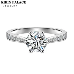 1ct 1.5ct 2ct Moissanite Wedding Ring for Women Sterling Silver Round Brilliant Diamond Solitaire Engagement Rings Gift