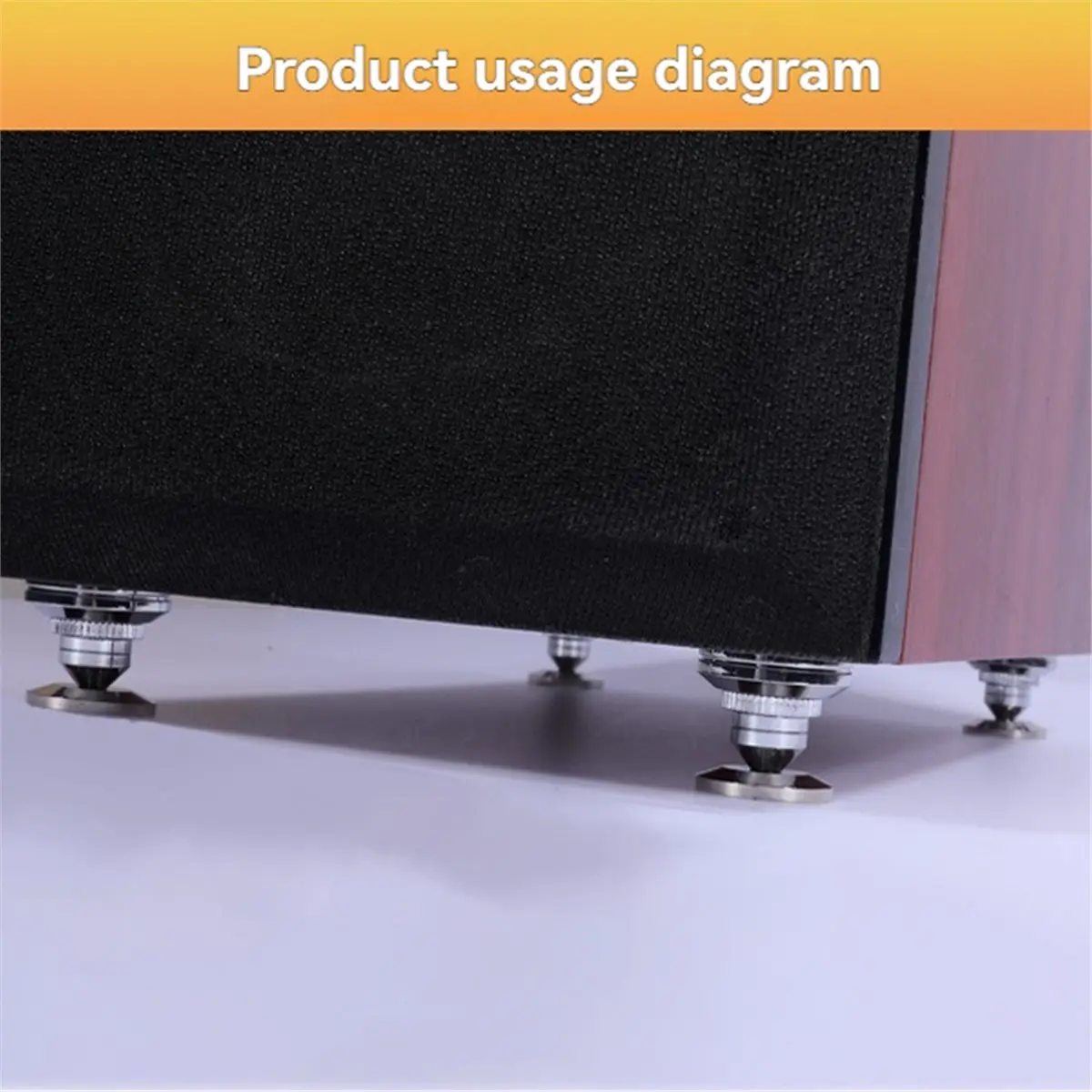 4Pcs Speaker Pads 25x5mm Copper Speaker Isolation Stand Feet, Anti-Vibration Audio Amplifier Feet Stands