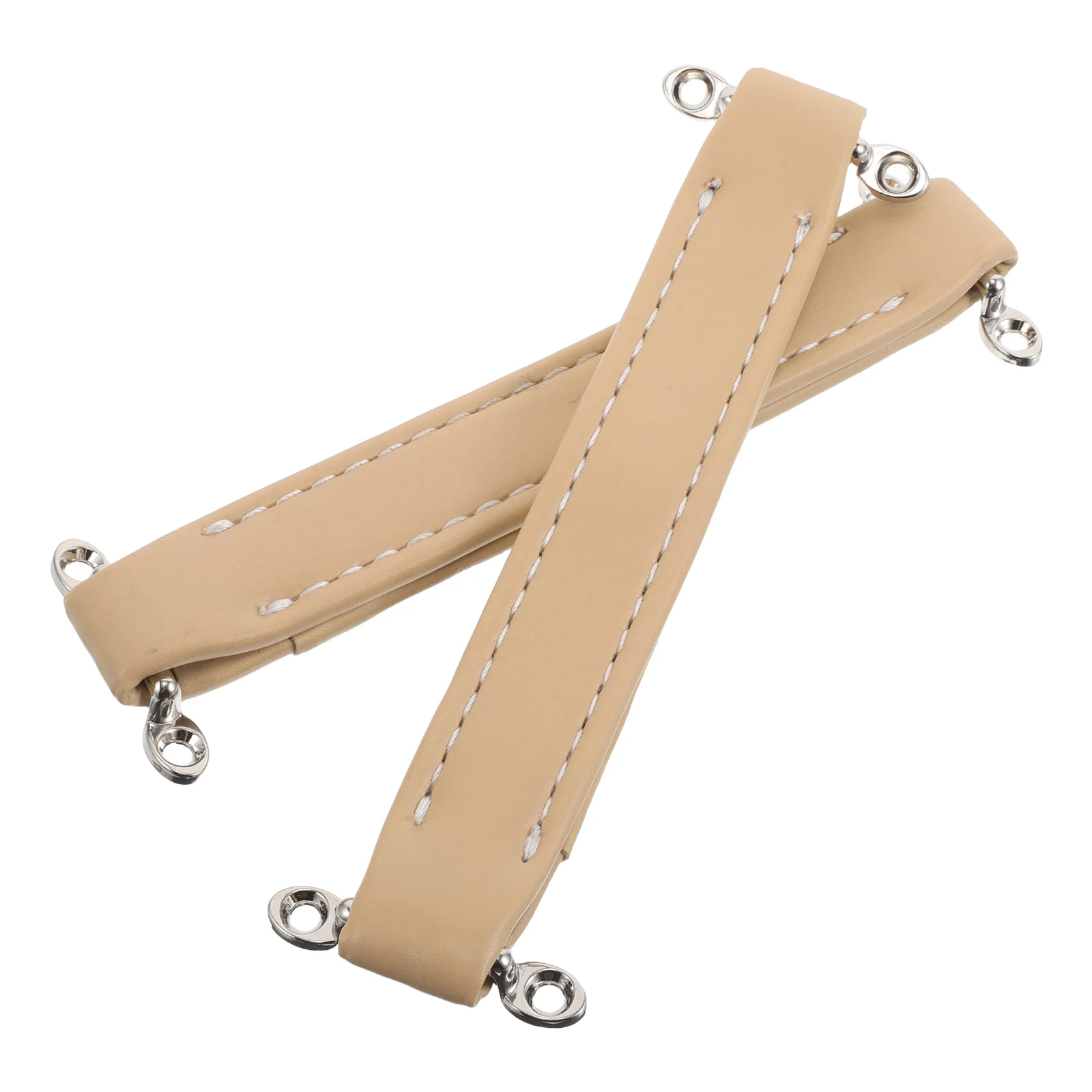 

2Pcs Beige White Stitching Silver Buckle Guitar Speaker Handles Amplifier Straps Pu For Road Case Hardware Speaker