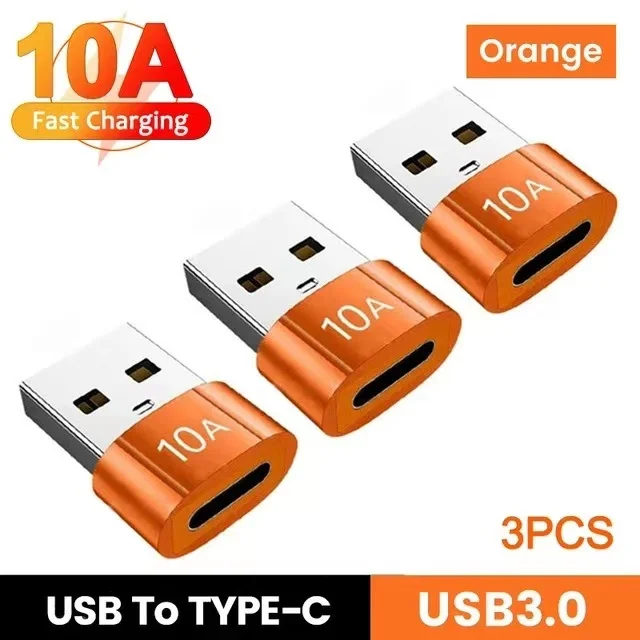 USB zu Typ-C Adapter 10A OTG USB 3.0 Typ C Stecker zu USB Buchse Konverter Schnelle Lade Datenübertragung für MacBook iPhone Samsung