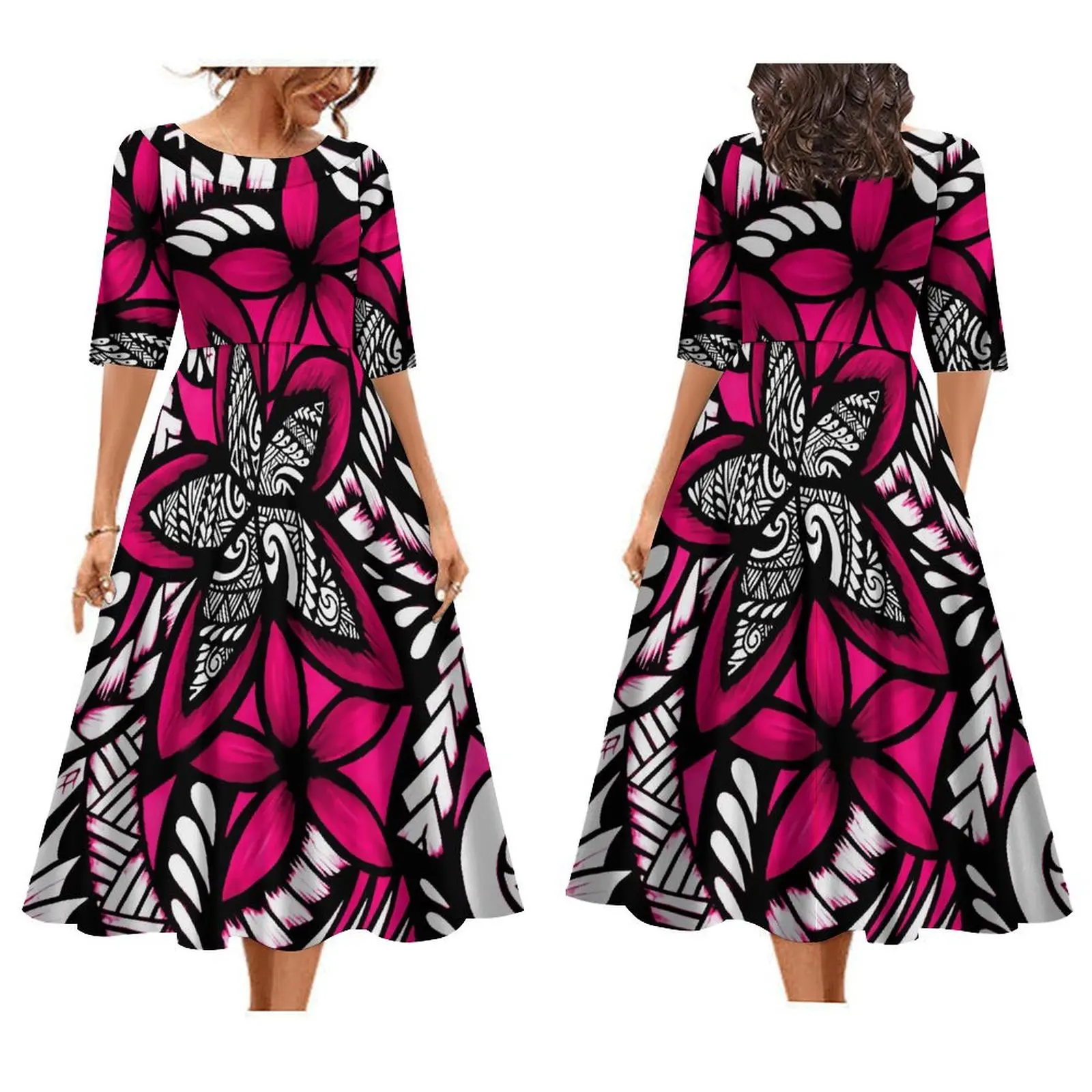 

Women'S Clothing Custom Polynesian Hibiscus Flower Samoan Fiji Island Dress Large Skirt Skirt Elegant Temperament Long Skirt