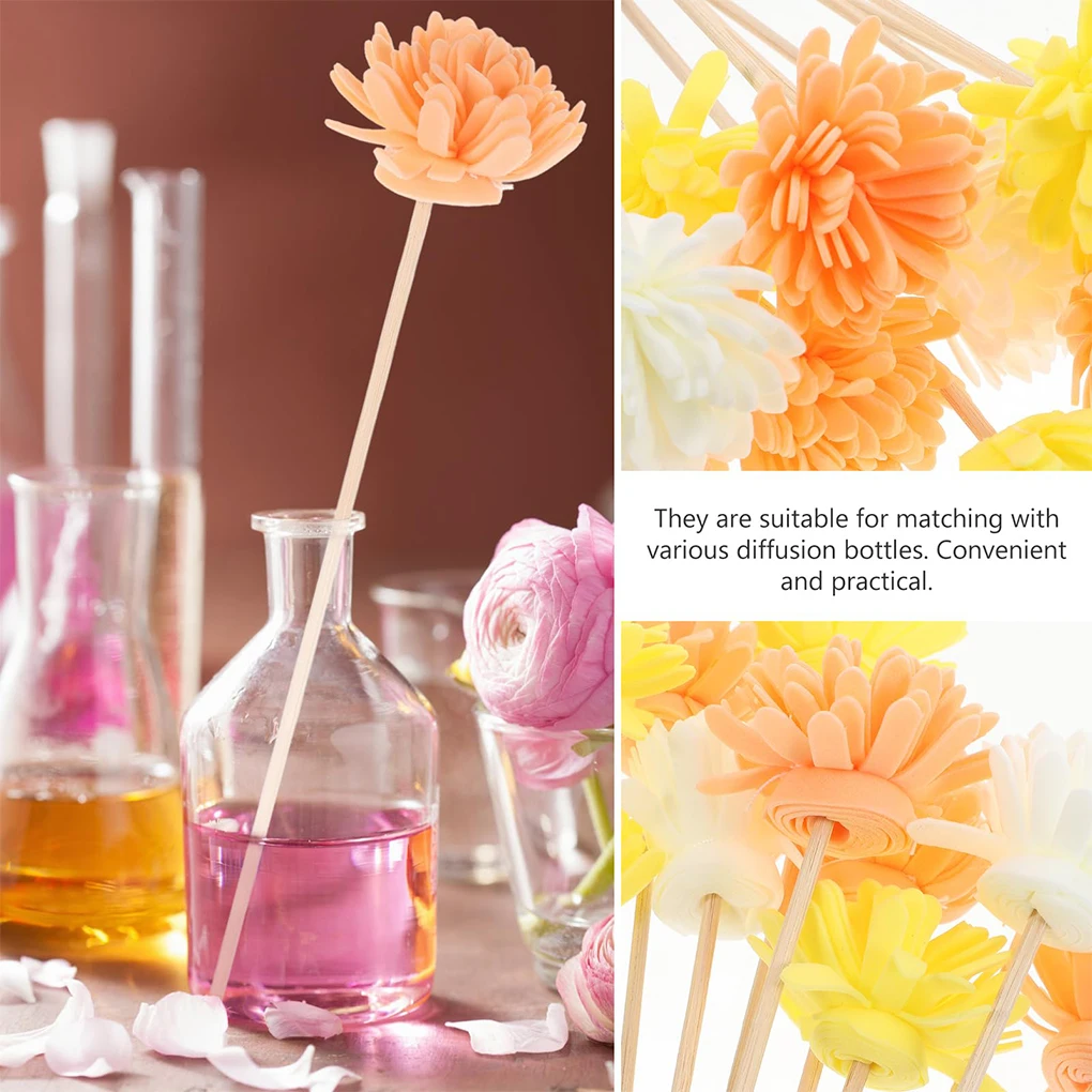 12pcs artificial flowers Flower Aromatherapy Rattan Fireless Fragrances Reed Diffuser Stick DIY Ornaments Home Decor