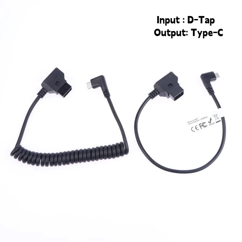 D Tap Input to Type C Output Power Cable Robust Charging Wire for Field Monitor Video Camera Shooting Equipment