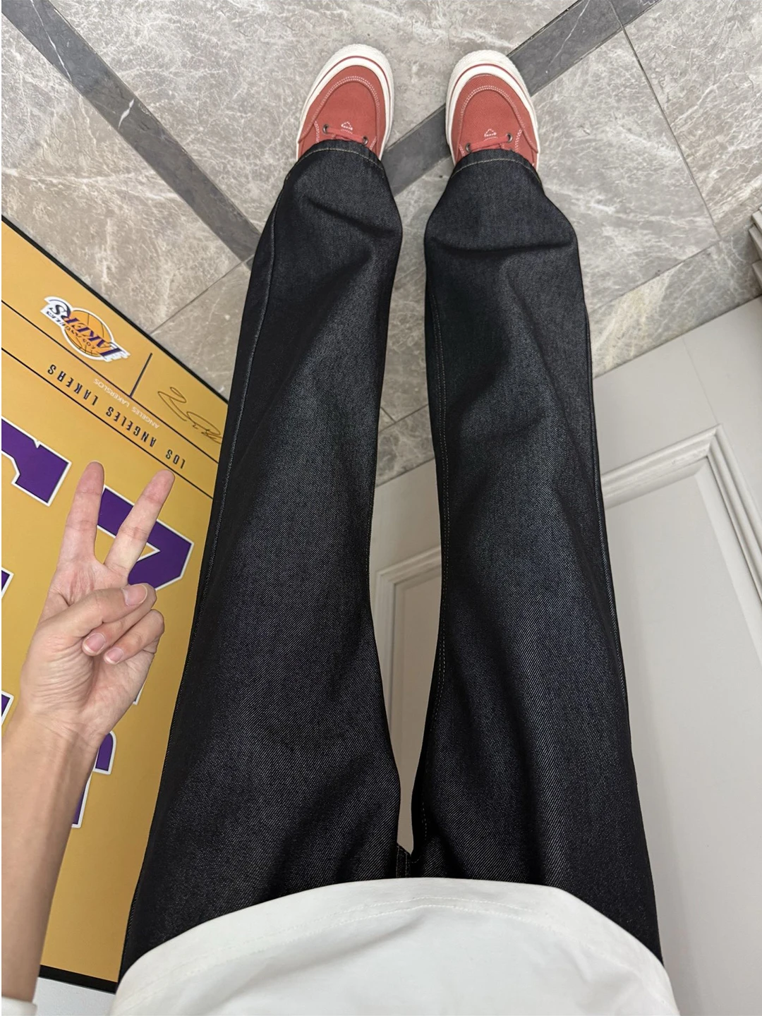 

Retro Bla Original Denim American Sle Men's Jeans Spring High Waist Straight Leg Loose Fit Bell Bot Casual Wear