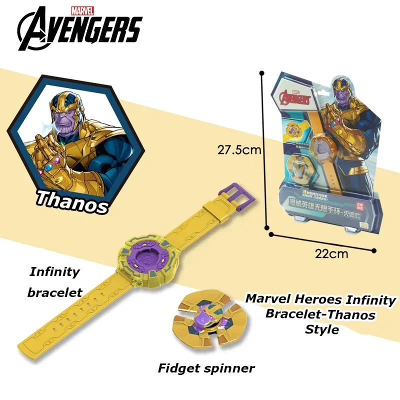 Nova marvel vingadores thanos estilo 2 pçs fidget spinner pulseira três tipos de brilho filme conjunto de brinquedos periféricos menino presentes aniversário