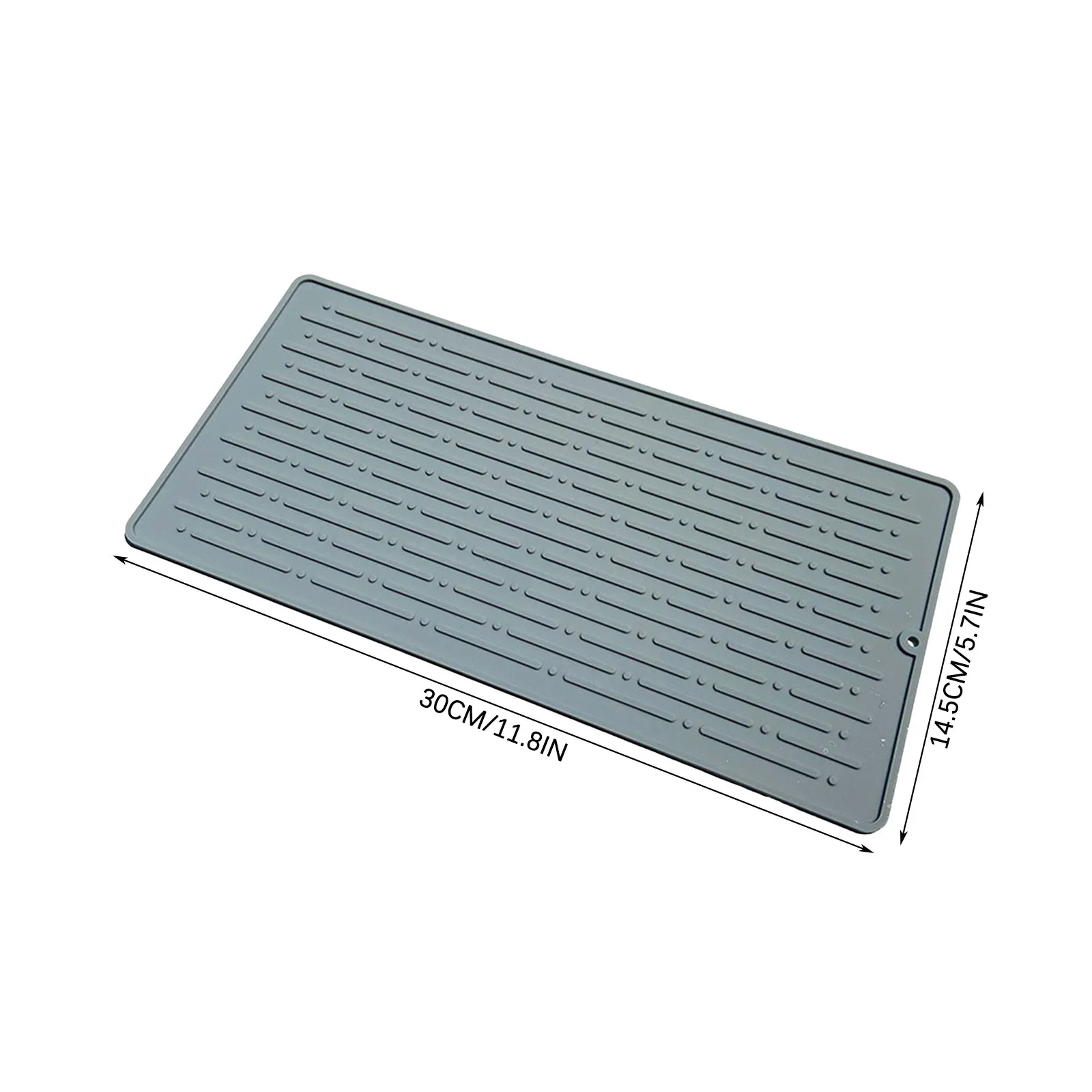 Silicone Dish Drying Mat Built in Drain Lip Hygienic Drying Pad Easy To Clean Tray Protects Surfaces Prevents Water Build Up