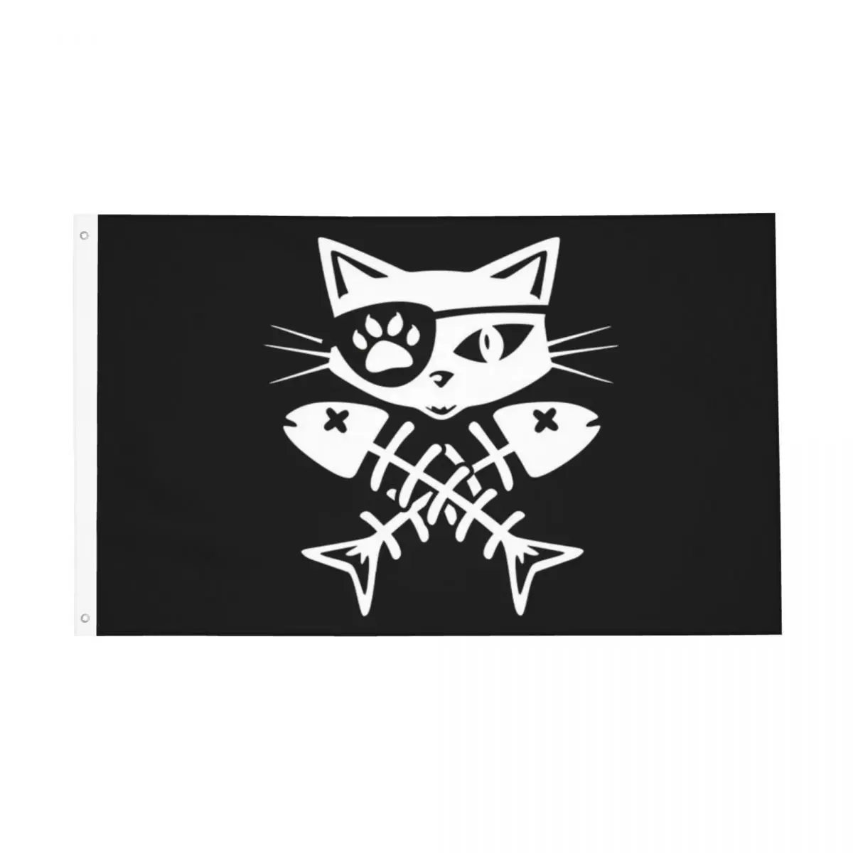 

LGBTQ Pirate Cat Skull And Crossbone Flag Decor 3x5FT Polyester Material Indoor Fade Resistant Lightweight