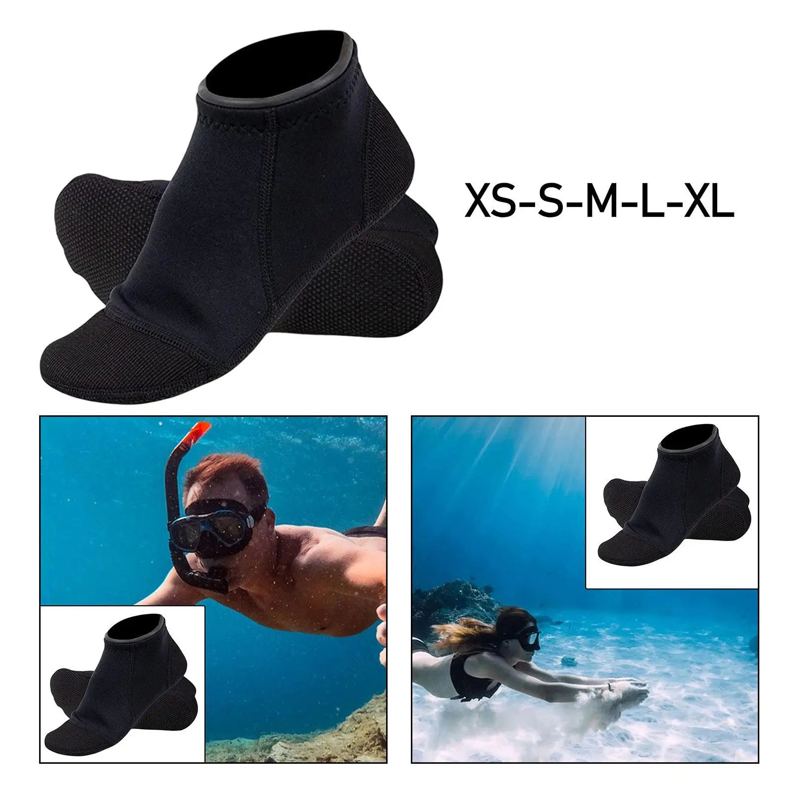 Surfing Booties Snorkeling Socks Beach Scratch Proof Scuba Diving Socks 3mm Neoprene Socks for Skiing Water Sports Kayaking Dive