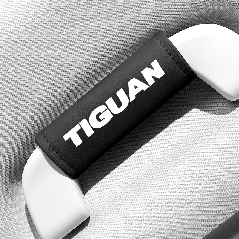 1PC Leather Car Roof Armrest Pull Gloves Door Handle Protection Cover For Tiguan mk2 2016 2017 2018 2019 2020 Car Accessories