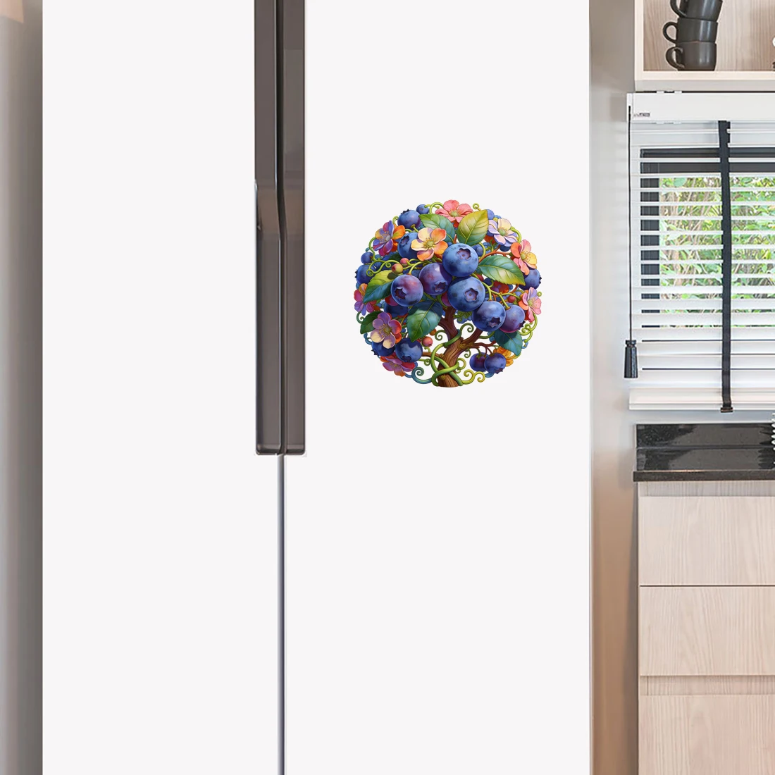 Three Ratels CEE165 Harvest blueberry tree wall stickers for home decoration door decals