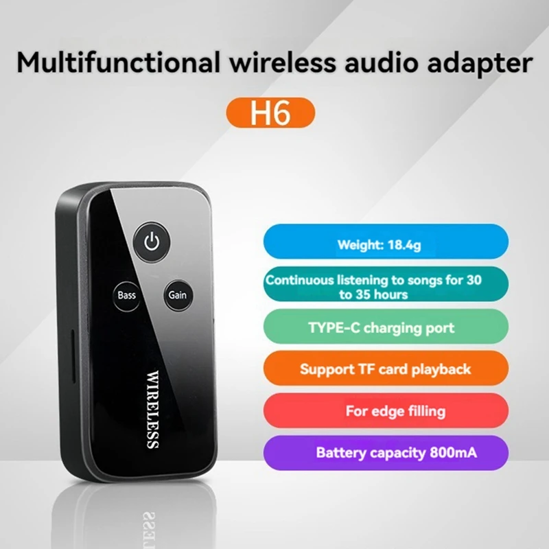 Wireless Bluetooth Receiver Adapter Portable Lavalier Design For Car Speakers Audio Music Receiver Bluetooth 5.1 Adapter