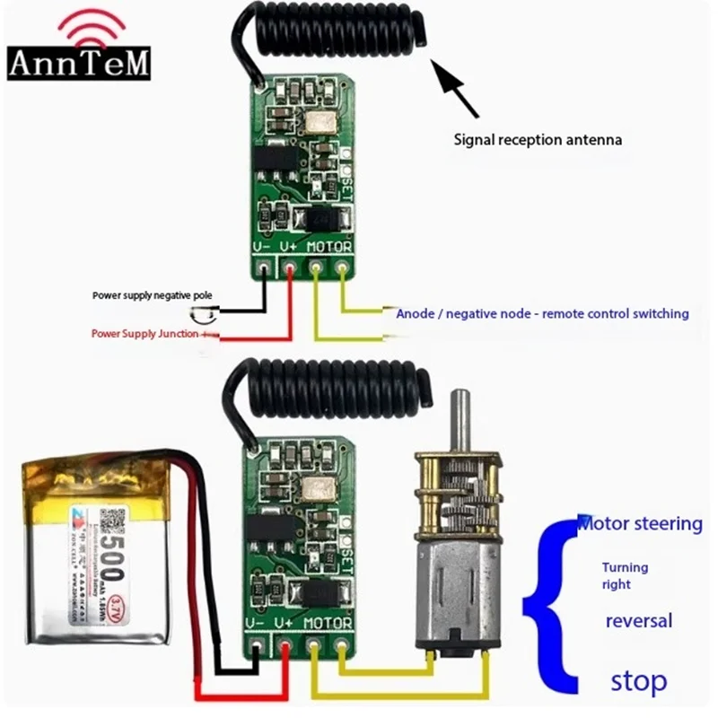 Compatible With N20 370 550 Reducer Motor Micro Wireless Remote Control For Forward And Reverse Rotation Stop Module