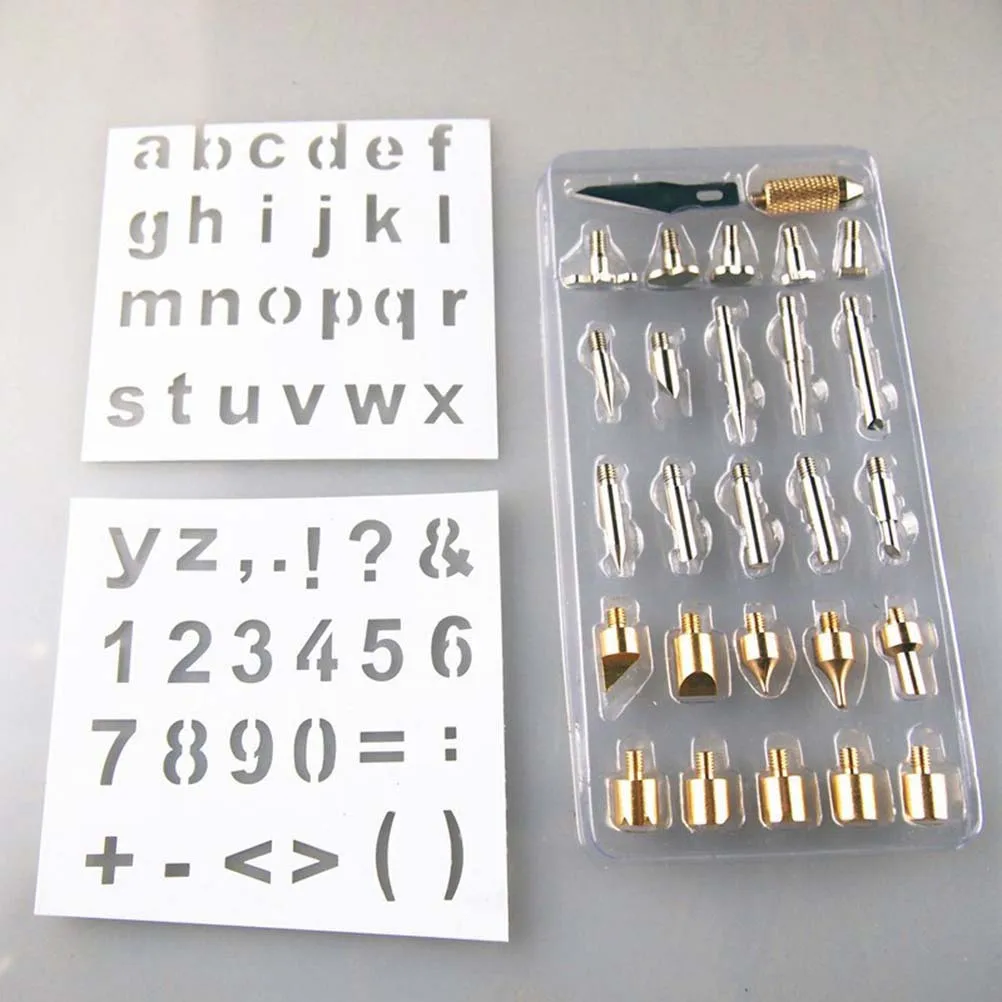 

28Pcs Woodburning Points Set Light Weight Ergonomic Design for Drawing Lettering Decorative Patterns DIY Art Projects