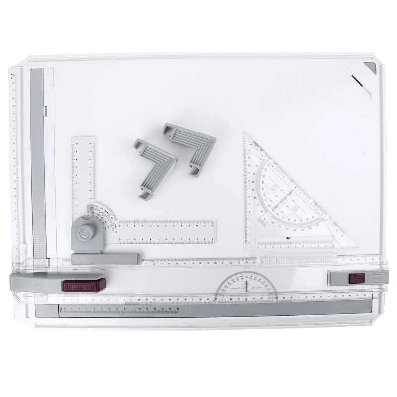 TableA3 37x51cm Drawing Board Adjustable Parallel with Clear Rule Graphics