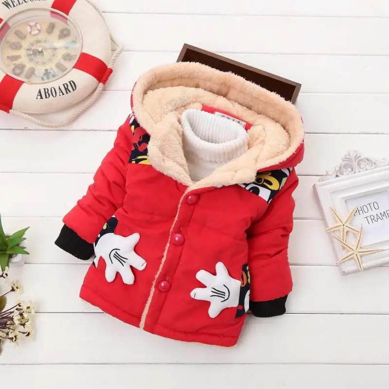 Winter Thick Jacket For Baby Girls Boys Christmas Casual Jacket Girl Coat Kids Warm Cotton Outerwear 1 2 3 4 Y Children Clothes