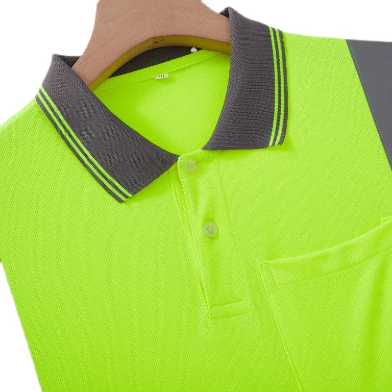 Safety Shirt Voor Heren Lange Mouwen Tweekleurig Werk Shirts Hi Vis Reflecterende Shirt Uniformen Werkkleding Mannen Bouw