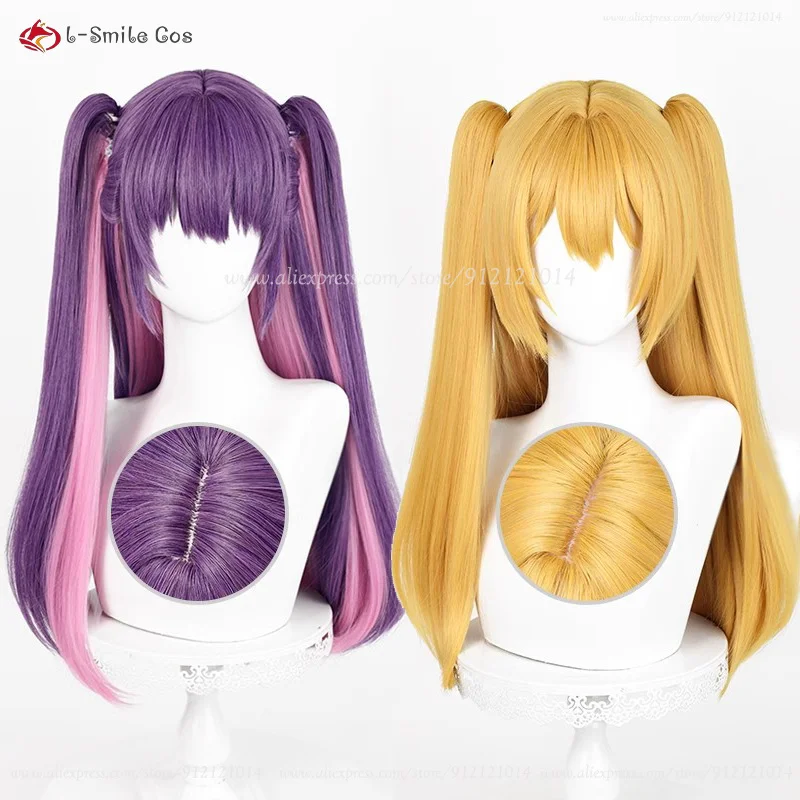 Anime Mikari Tachibana Lilysa Amano Cosplay Wigs 60cm Long Double Ponytail Cosplay Anime Wigs Heat Resistance Hair + Wig Cap