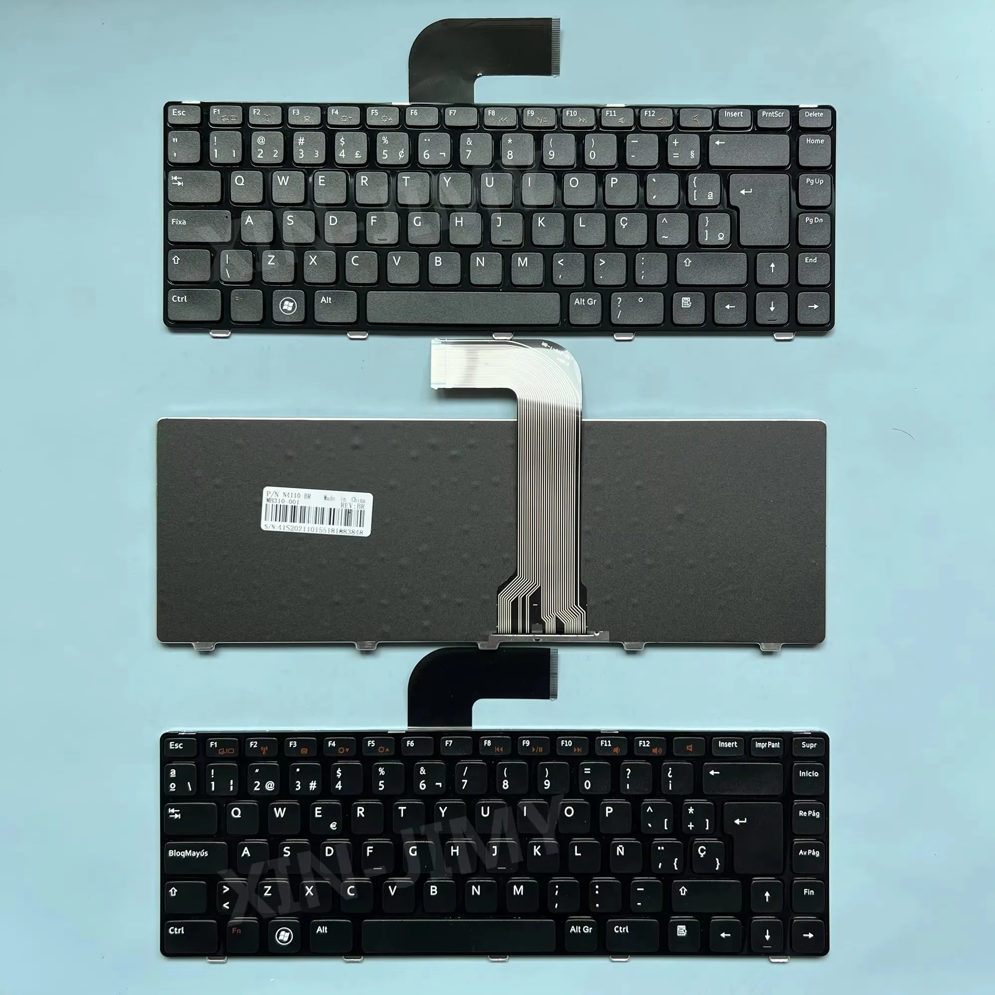 Xin teclado espanhol brasileiro para dell inspiron 14r n4110 m4110 n4050 m4040 n5050 m5050 m5040 n5040 n5040 n4120 m4120 laptop brasil