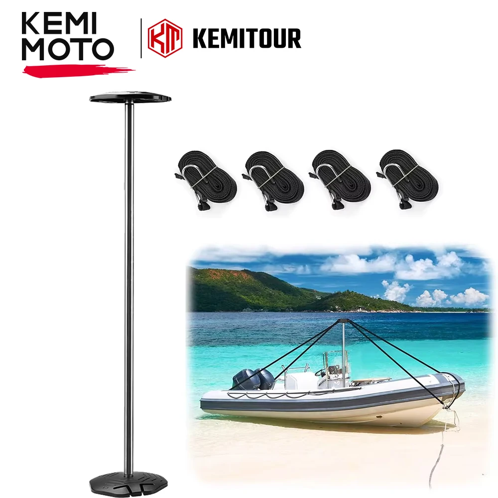 Boat Cover Support Pole Telescoping Aluminum Pole System with Webbing Strap Adjustable Height 39cm Prevent Water