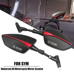 TG-Motor Motorcycle CNC 8mm 10mm Mirror Rearview Rear View Side Back Blue Mirrors For SYM MAXSYM 600i TL500 TL 500 DRG158 FNX150